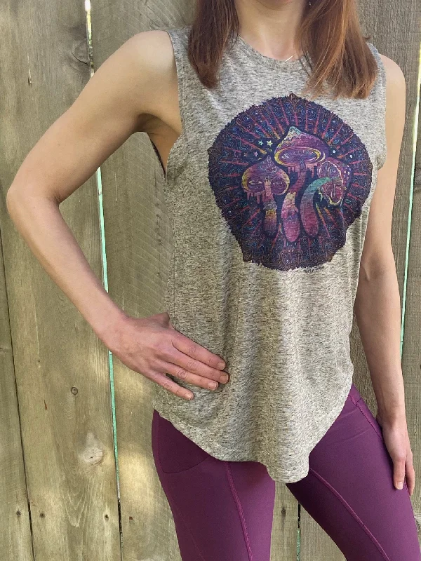 Entheogenic "Magic" Mushrooms On Linen Boyfriend Tee