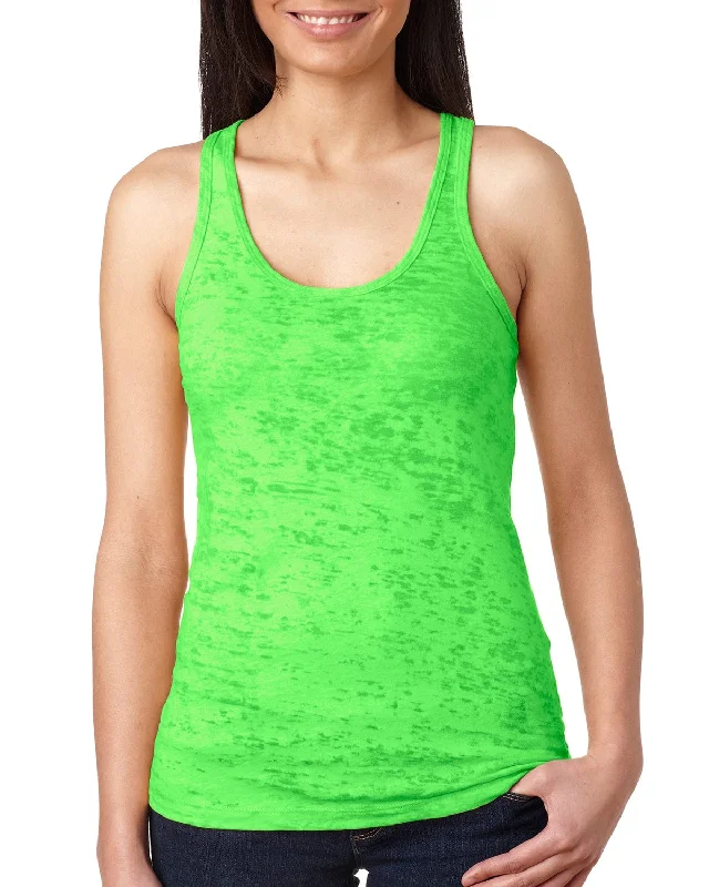 Next Level Ladies Burnout Racerback Tank | Neon Green