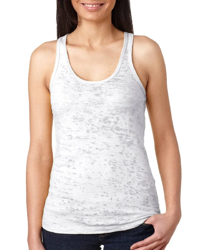 Next Level Ladies Burnout Racerback Tank | White