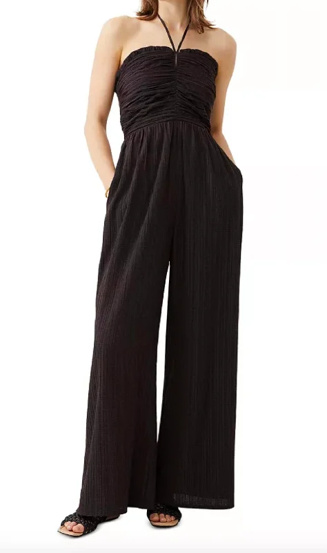 Bonny Pleated Jumpsuit In Chocolate