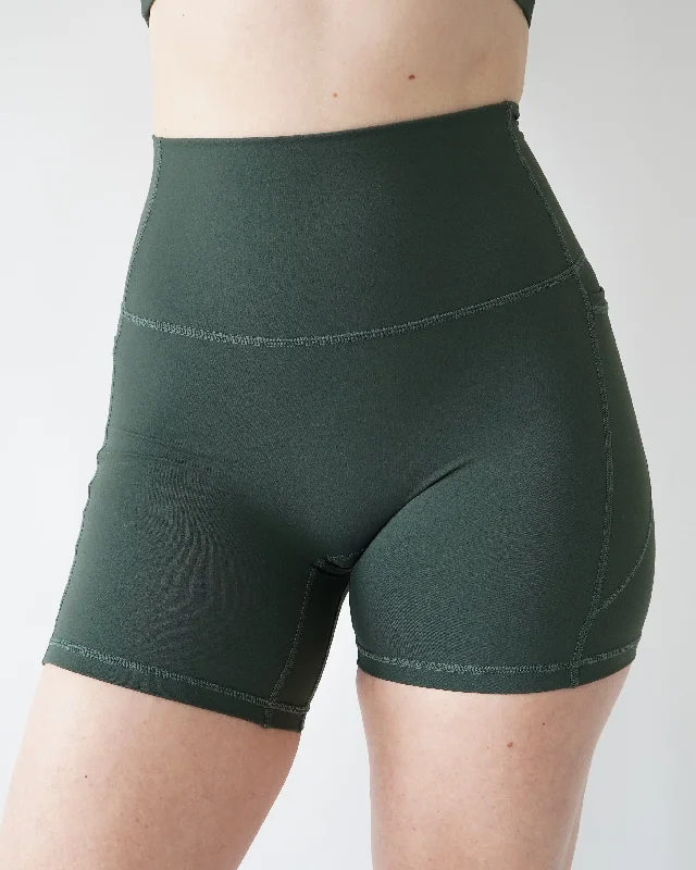 Performance Pocket Biker Shorts - Forest