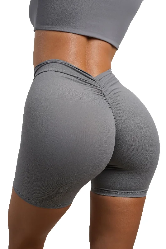 SCULPT V-BACK SHORTS - GREY