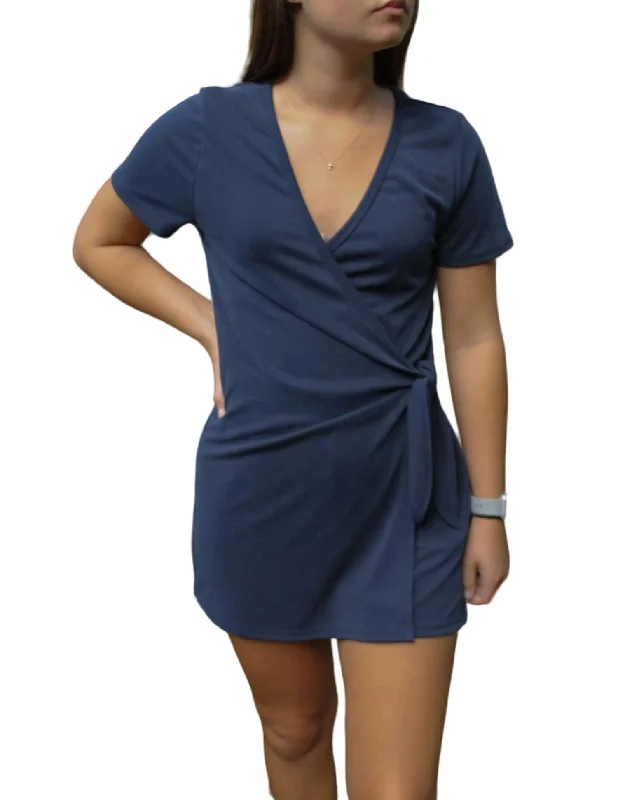 Short Sleeve Romper In Navy