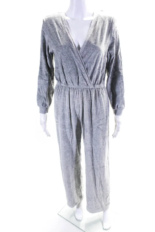 Suzie Kondi Womens VELOUR V-NECK JUMPSUIT FW20-1 GREY MARLE