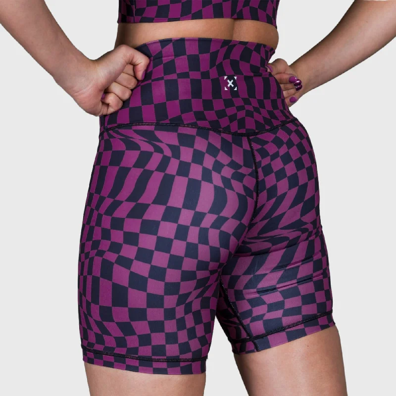 TWL - WOMEN'S HIGH WAISTED EXTRA LONG BALANCE SHORTS - WARP/ORCHID