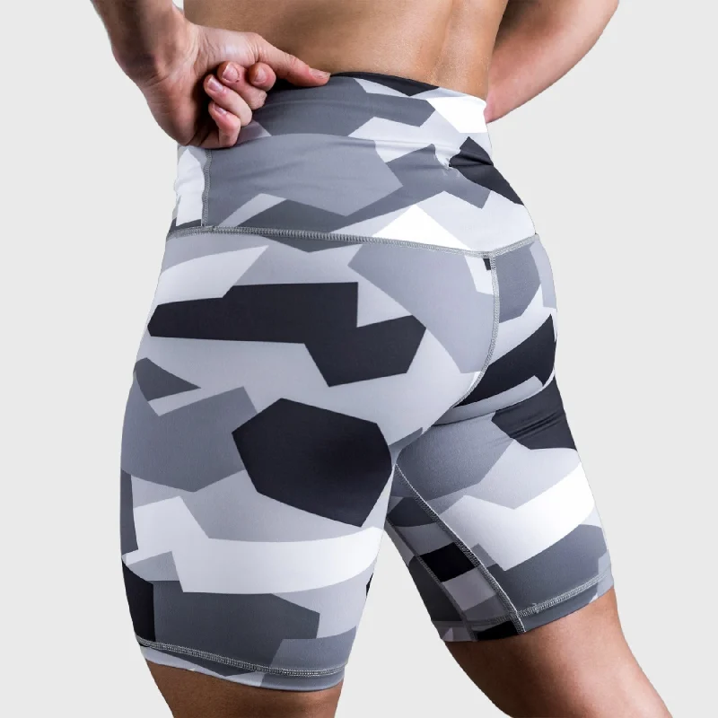 TWL - WOMEN'S HIGH WAISTED EXTRA LONG BALANCE SHORTS - SNOW CAMO