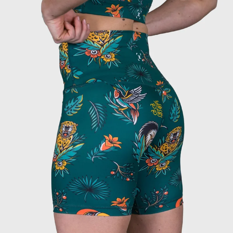 TWL X STEEN JONES - WOMEN'S HIGH WAISTED EXTRA LONG BALANCE SHORT - JUNGLE