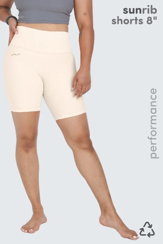 W Sun Rib Shorts 8" - Natural